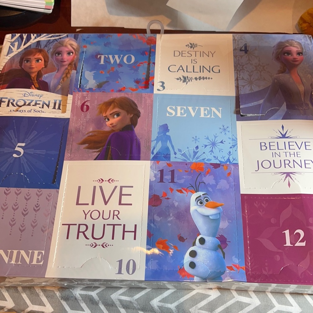 Disney Frozen II girls 12 days of socks.